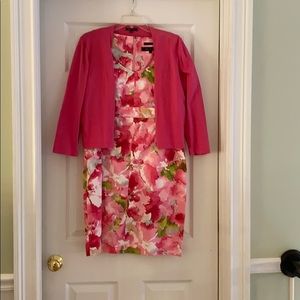 Anne Klein floral dress and sweater